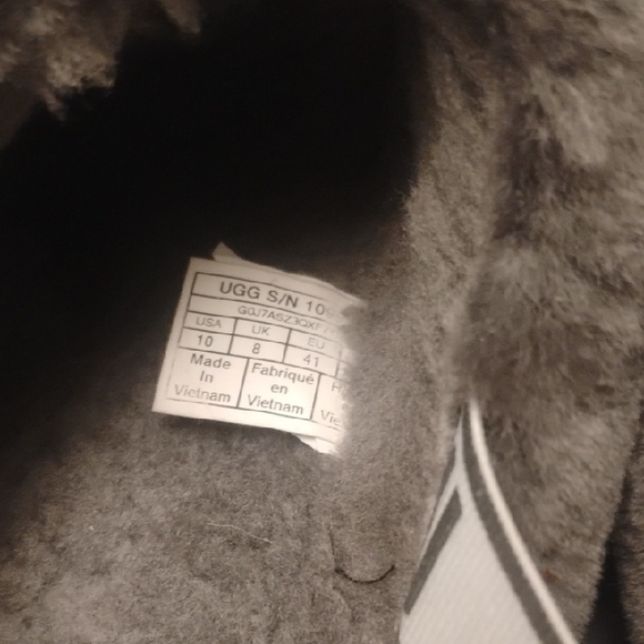 UGG Fluffy Charcoal Slides Women's Size 10 - Picture 7 of 11